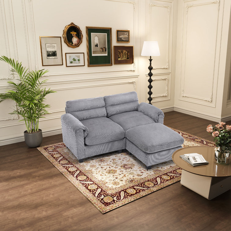 Bonzy Home 61.8'' Corduroy Upholstered Modular Loveseat Sofa With